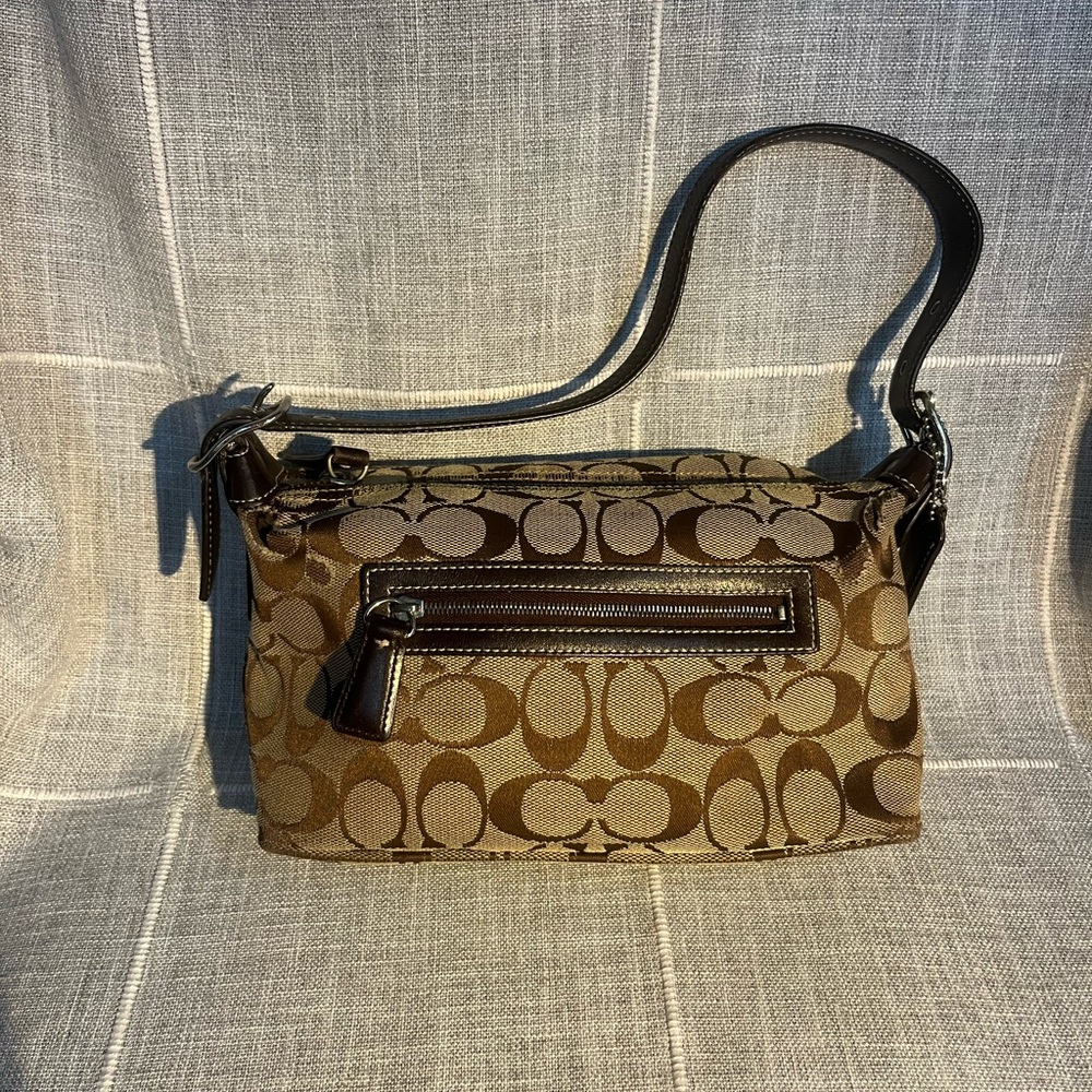 Classic Coach Brown and Tan Handbag